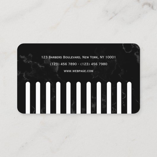 Faux black comb barber 名刺 (裏面)
