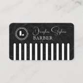 Faux black comb with logo barber 名刺 (正面)