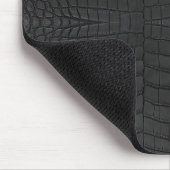 Faux Black Crocodile Leather Print マウスパッド (コーナー)