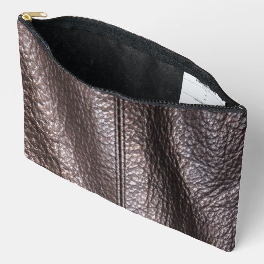 Faux Black Leather Print Cut Sew Bag アクセサリーポーチ (見開き)