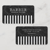 Faux black pattern comb barber 名刺 (正面/裏面)