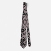 Faux Black Roses Lace Fishnet Neck Tie - Romantic ネクタイ (正面)