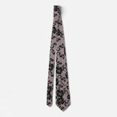 Faux Black Roses Lace Fishnet Neck Tie - Romantic ネクタイ (裏面)