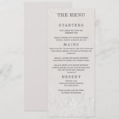 Faux Blind Embossed Arch Wedding Menu Card メニュー (正面/裏面)