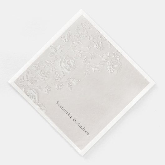 Faux Blind Embossed Arch Wedding Napkins Elegant  (コーナー)