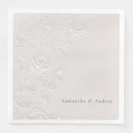 Faux Blind Embossed Arch Wedding Napkins Elegant 