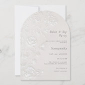 Faux Blind Embossed Bridal Shower 招待状 (正面)