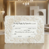 Faux Blind Embossed Floral Sculpture Ivory 出欠カード