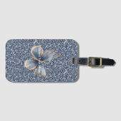 Faux Blue Denim Butterfly ラゲッジタグ (正面横)
