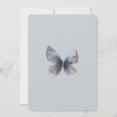 Faux Blue Denim Butterfly Birthday 招待状 (裏面)