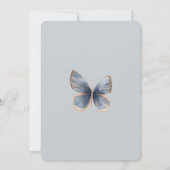 Faux Blue Denim Butterfly Wedding 招待状 (裏面)
