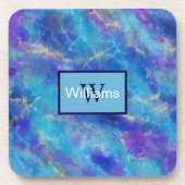 Faux Blue Gold Marble コースター (正面)