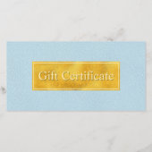 Faux Blue Leather And Gold Foil Gift Certificate (正面)