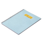 Faux Blue Leather Texture With Gold Foil Banner ノートブック (左側)