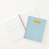 Faux Blue Leather Texture With Gold Foil Banner ノートブック (内部)
