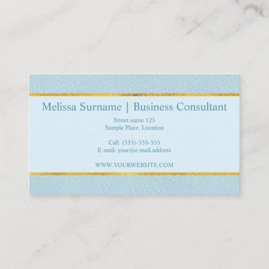 Faux Blue Leather Texture With Gold Foil Banner 名刺 (裏面)