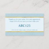 Faux Blue Leather Texture With Gold Foil Banner 名刺 (裏面)