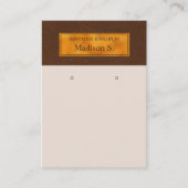 Faux Brown Leather And Gold Foil Earrings Display 名刺 (正面)