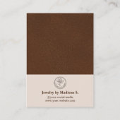 Faux Brown Leather And Gold Foil Earrings Display 名刺 (裏面)