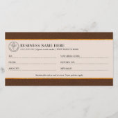 Faux Brown Leather And Gold Foil Gift Certificate (裏面)