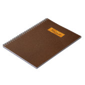 Faux Brown Leather Texture With Gold Foil Banner ノートブック (左側)