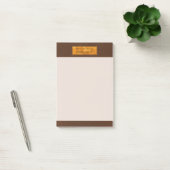 Faux Brown Leather Texture With Gold Foil Banner ポストイット (オフィス)