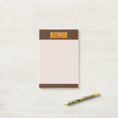 Faux Brown Leather Texture With Gold Foil Banner ポストイット (デスク上)