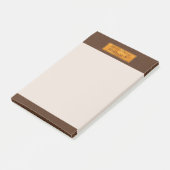 Faux Brown Leather Texture With Gold Foil Banner ポストイット (アングル)