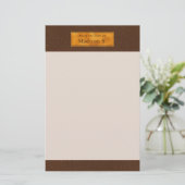 Faux Brown Leather Texture With Gold Foil Banner 便箋 (スタンド正面)