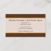 Faux Brown Leather Texture With Gold Foil Banner 名刺 (裏面)