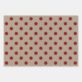 Faux Brown & Red Kraft Paper With Multi Patterns ラッピングペーパーシート (正面)
