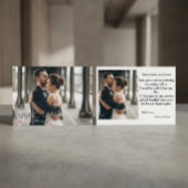 Faux Brush Script Photo Wedding サンキューカード