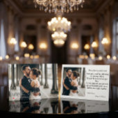 Faux Brush Script Photo Wedding サンキューカード