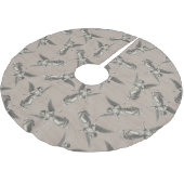 Faux burlap beige Angel traditional Christmas ブラッシュドポリエステルツリースカート (アングル)