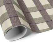 Faux Burlap Plaid  design- Country Taupe set ラッピングペーパー (ロールコーナー)