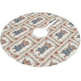 Faux burlap skating Angel traditional Christmas ブラッシュドポリエステルツリースカート