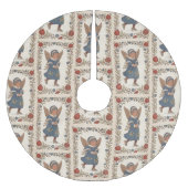 Faux burlap skating Angel traditional Christmas ブラッシュドポリエステルツリースカート (正面)