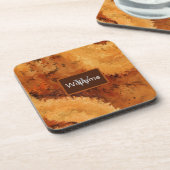 Faux Burled Walnut Monogrammed コースター (左側)