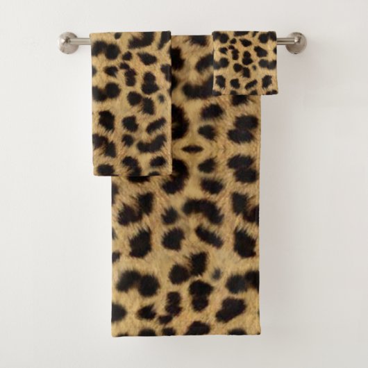 Faux Cheetah Animal Skin バスタオルセット (インサイチュ)