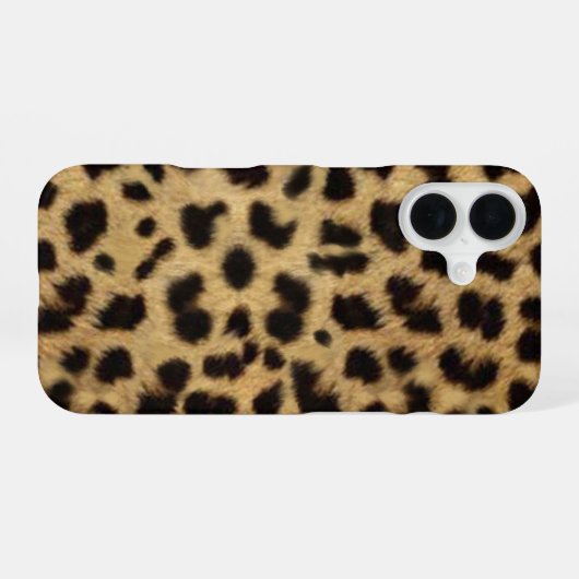 Faux Cheetah Skin iPhone 16ケース (裏面横)