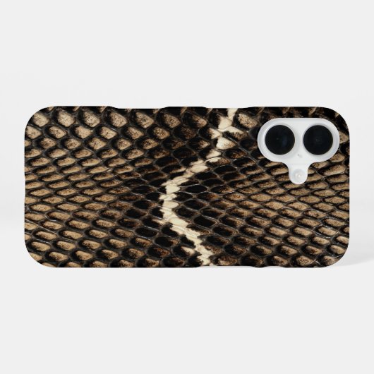 Faux Cobra Snake Skin iPhone 16ケース (裏面横)