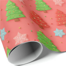 Faux Cookies in Clay Red Christmas Gift Wrap