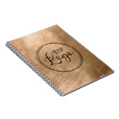 Faux Copper Gold Foil Your Logo ノートブック (右側)