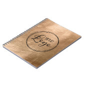 Faux Copper Gold Foil Your Logo ノートブック (左側)