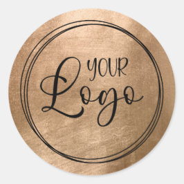 Faux Copper Gold Foil Your Logo ラウンドシール