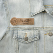 Faux Copper Gold Foil Your Logo Black Text 名札 (インサイチュ)