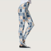 Faux Cream Denim Blue Jean レギンス (右)