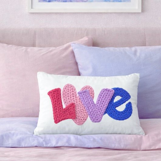 Faux Crochet Love Accent Pillow アクセントクッション