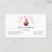 Faux Crochet Love Cupcake Bakery Business Card 名刺 (裏面)