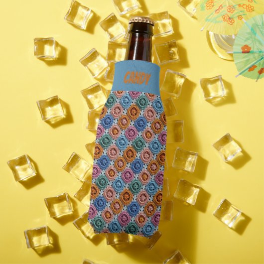 Faux Crochet Multicolored Stitches Bottle Cooler ボトルクーラー (インサイチュ 夏)